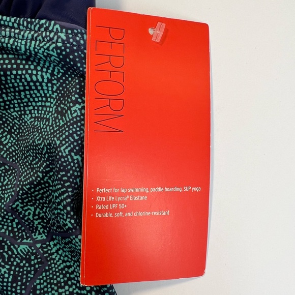 Zella One Piece Blue Open Back Criss Cross Swim Suit New With Tags Size Small - Picture 6 of 12